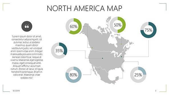 FREE North American Map PowerPoint Template PowerPoint Template