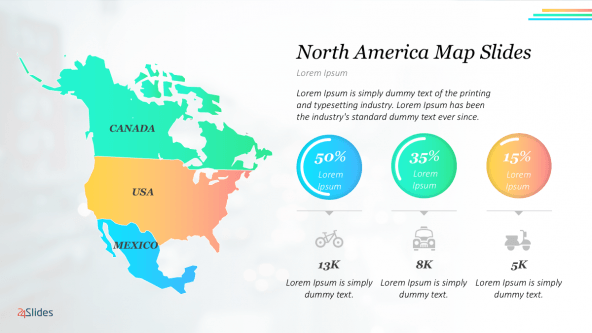 FREE Presentation Template Maps: North America PowerPoint Template