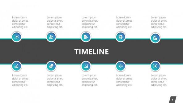 Timeline chart in 10 time segments with comment box