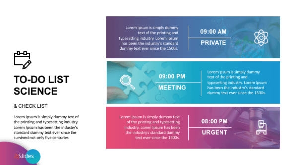Colorful to-do checklist slide