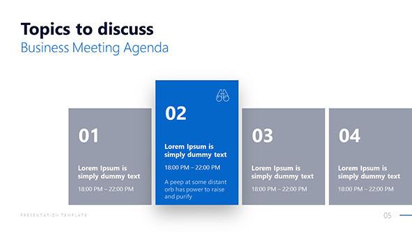 Corporate Meeting Agenda Slide for topics to discuss